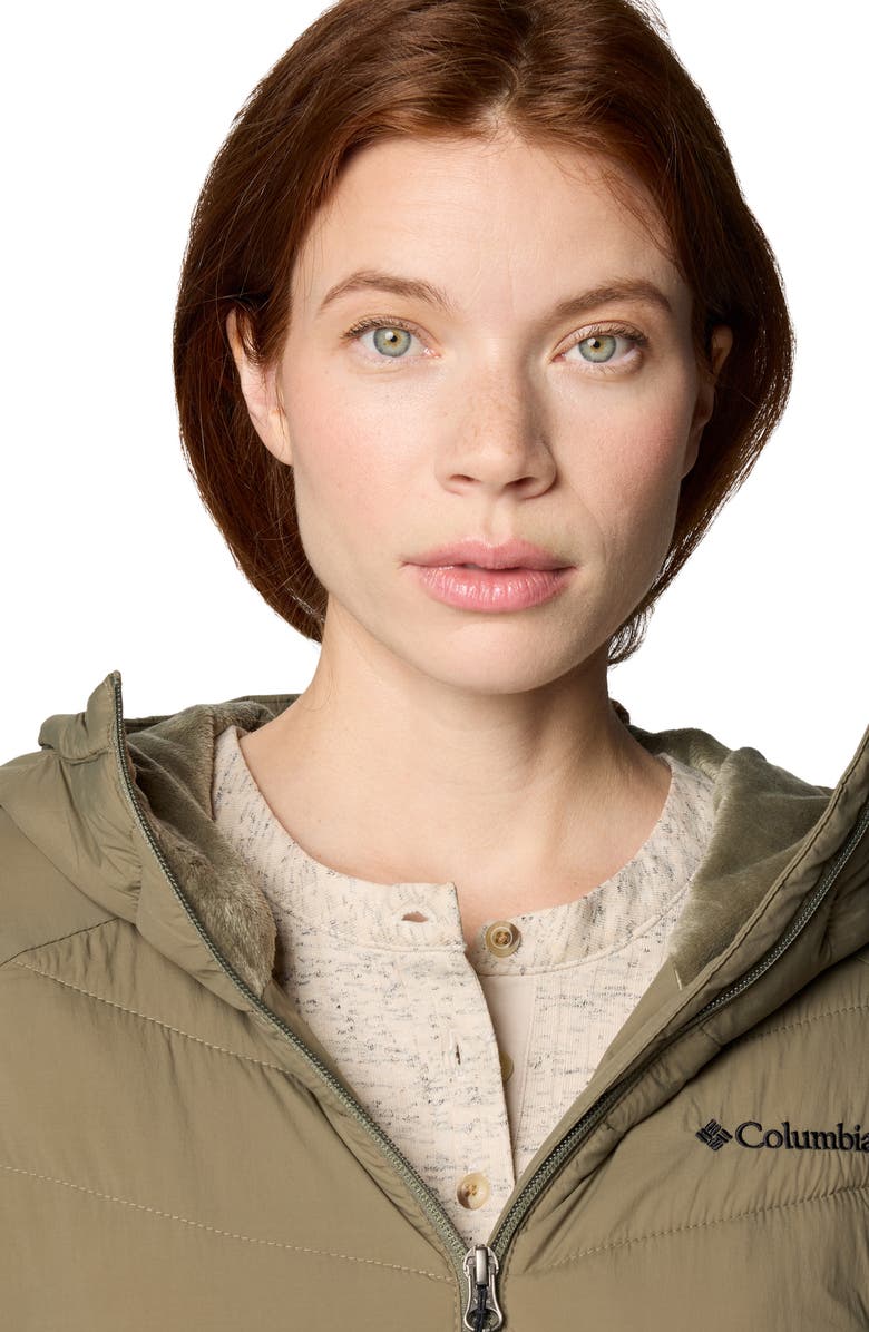 Columbia Joy Peak<sup>™</sup> II Hooded Water Repellent Jacket, Alternate, color, Stone Green