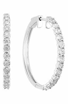 EFFY Sterling Silver Diamond Hoop Earrings