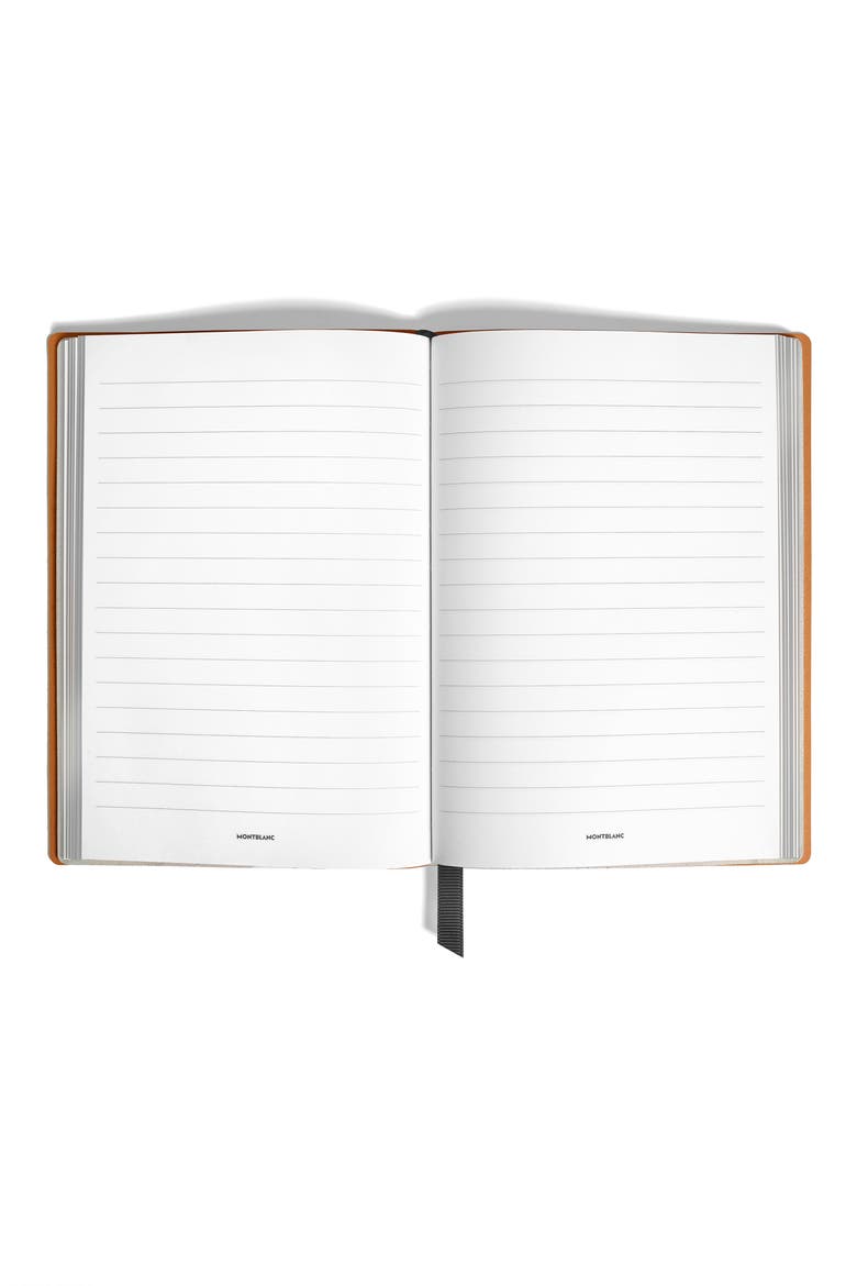Medium Lined Leather Notebook, Alternate, color, YELLOW