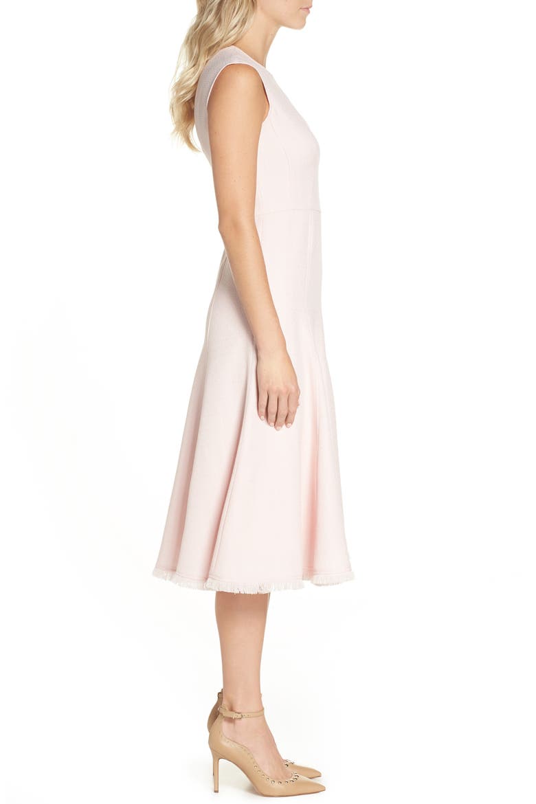 Fringe Hem A-Line Dress, Alternate, color, BLUSH