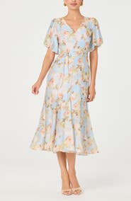 ASTR the Label Lavena Floral Puff Sleeve Midi Dress