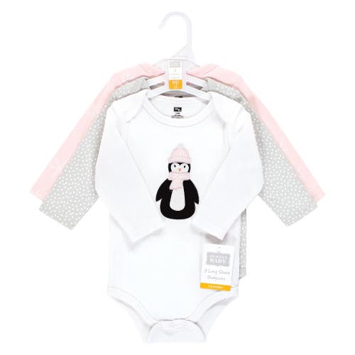 Hudson Baby Little Soft Cotton Long-sleeve One-piece 3pk