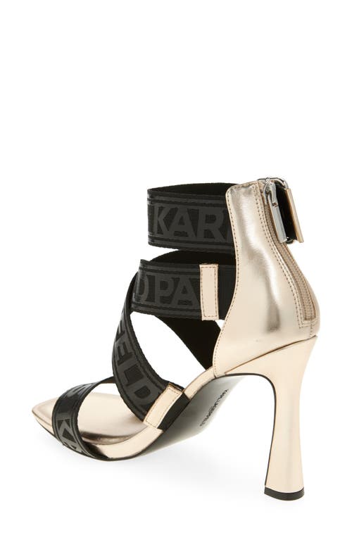 Karl Lagerfeld Paris Careliz Ii Strappy Sandal In White Gold