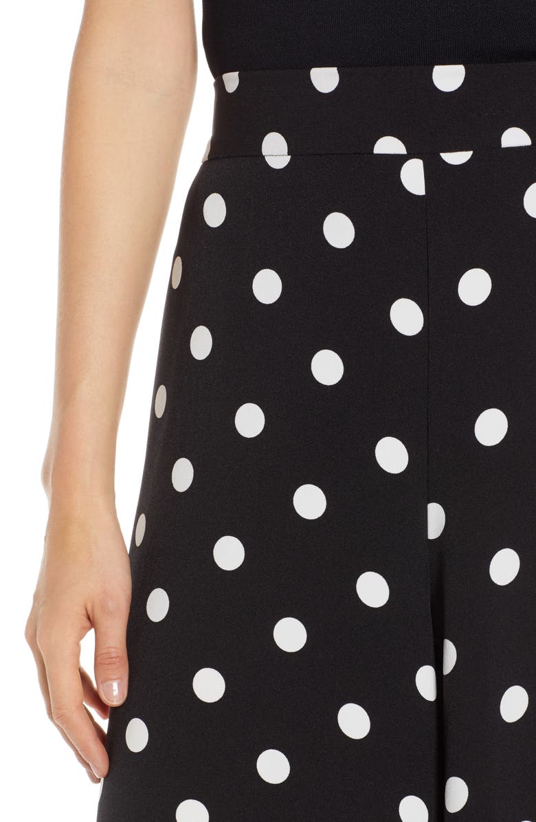 Eliza J Polka Dot Wide Leg Crepe Pants, Alternate, color, 