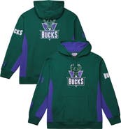 Mitchell & Ness Men's Mitchell & Ness Hunter Green Milwaukee Bucks Hardwood Classics Team Origins Fleece Pullover Hoodie