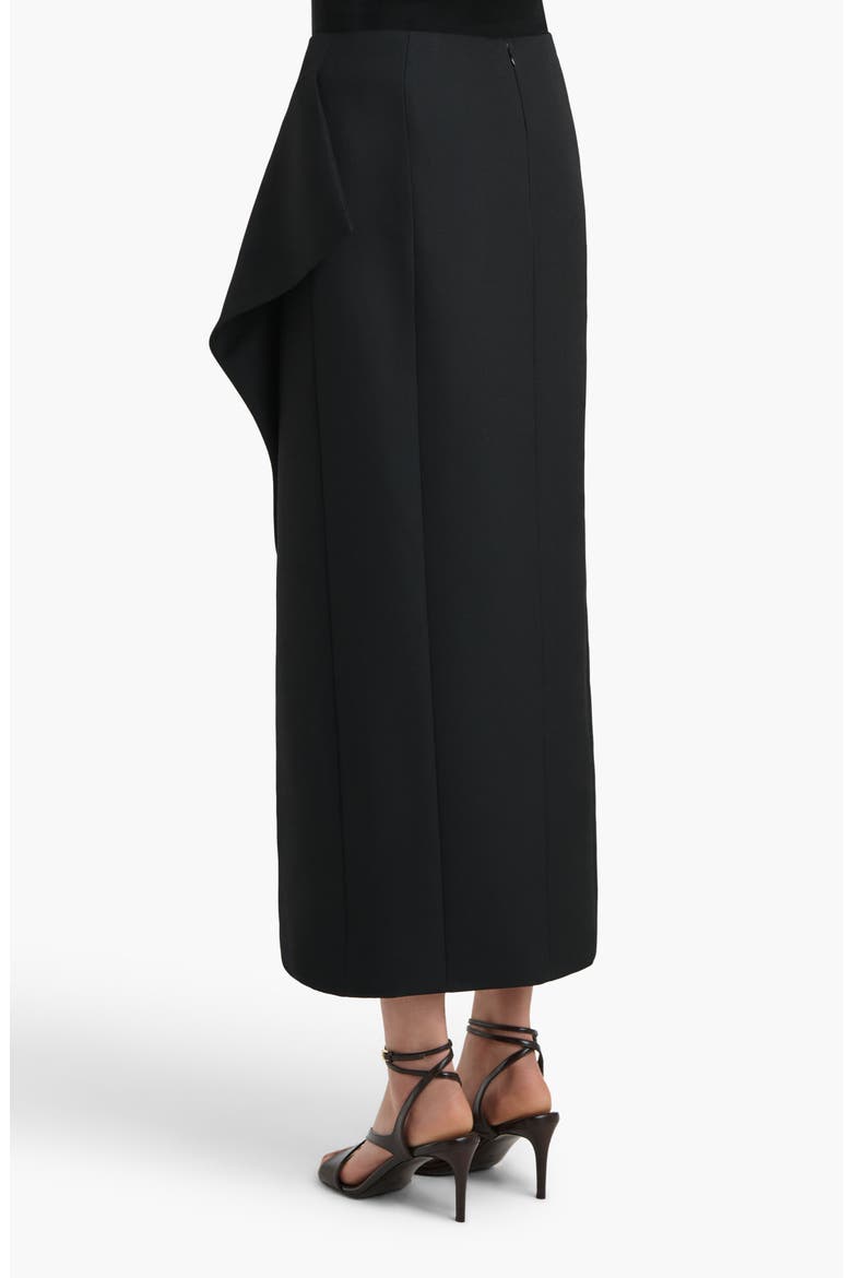 Jaia Asymmetric Wool Skirt, Alternate, color, BLACK