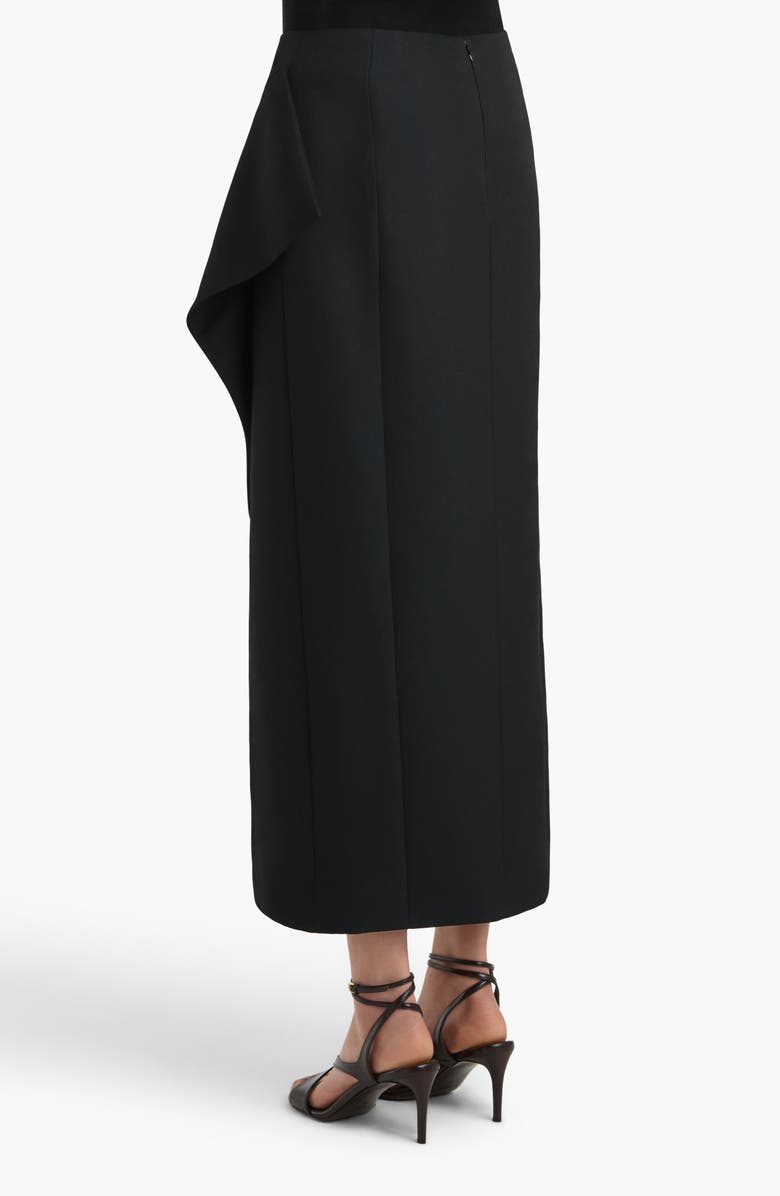 Khaite Jaia Asymmetric Wool Skirt, Alternate, color, Black