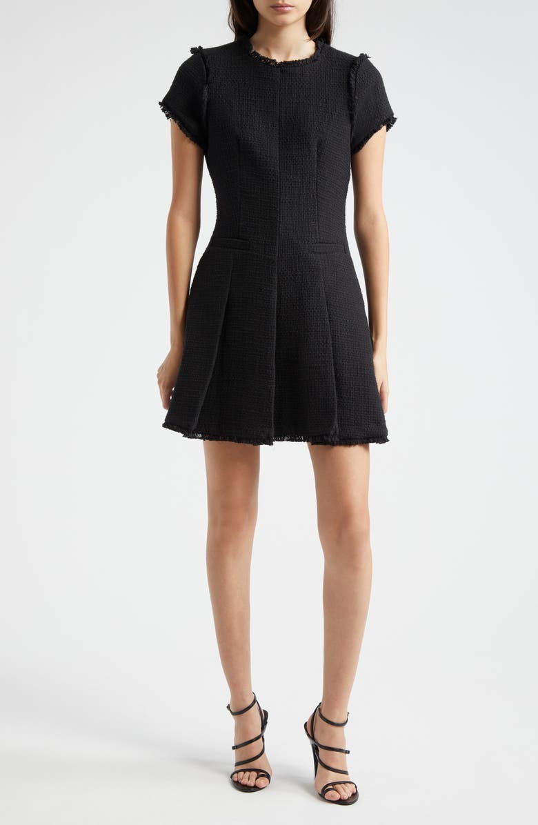 Cinq à Sept Nova Tweed Fit & Flare Dress, Main, color, Black