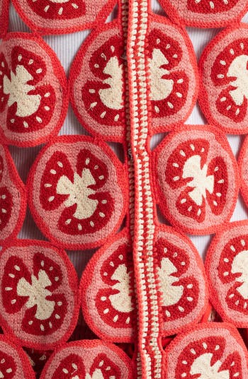 Ciao Medallion Crochet Short Sleeve Organic Cotton Snap-Up Shirt