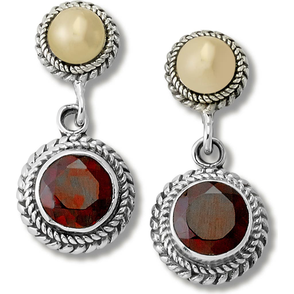 Samuel B. Round Stone Drop Earrings In Red