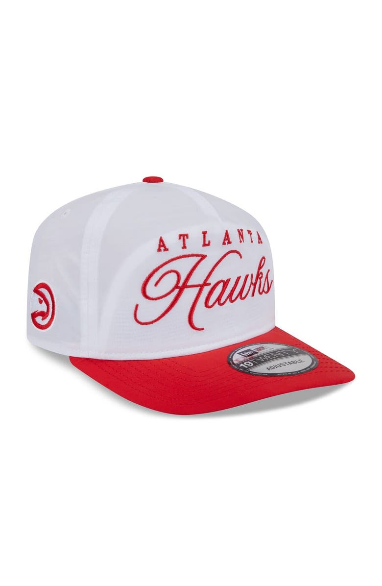 New Era Men's New Era White/Red Atlanta Hawks 2025 NBA Draft On-Stage Nylon 19TWENTY Adjustable Hat, Main, color, White