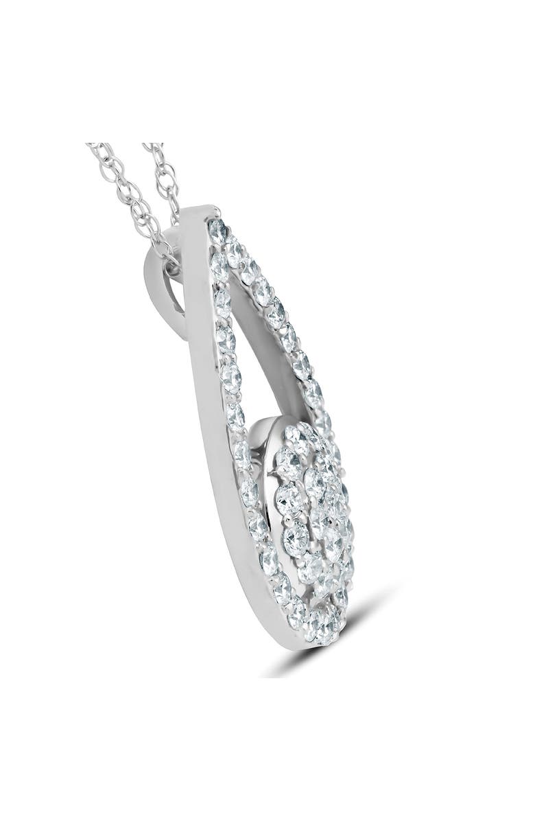Bliss Diamond 1 1/10Ct Lab Grown Diamond Circle Pear Shape Pendant 14k Gold 1" Tall, Alternate, color,