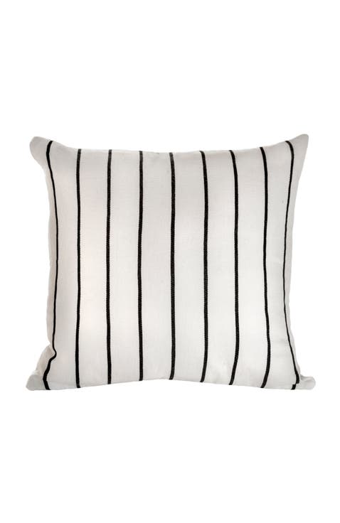Santiago Atitlan I Striped Handwoven Cotton Square Throw Pillow
