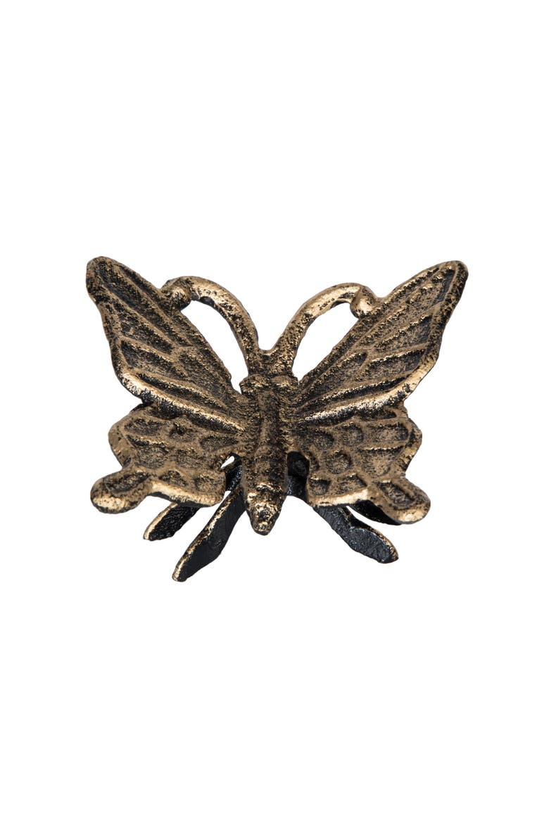 Butterfly Metal Decorative Figurine, Main, color, Gold