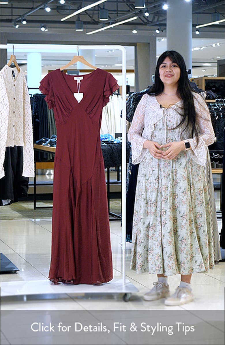 Flutter Sleeve Georgette Midi Dress, sales video thumbnail