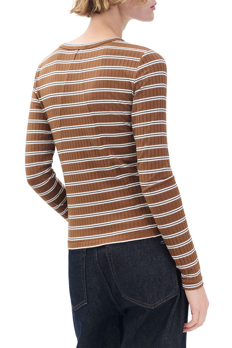 Luca Rib Stripe Long Sleeve T-Shirt, Alternate, color, TOFFE MULTI