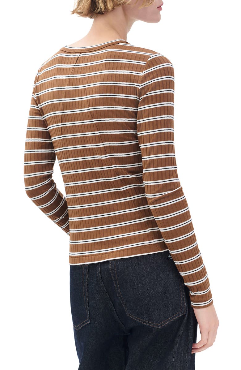 rag & bone/JEAN Luca Rib Stripe Long Sleeve T-Shirt, Alternate, color, Toffe Multi