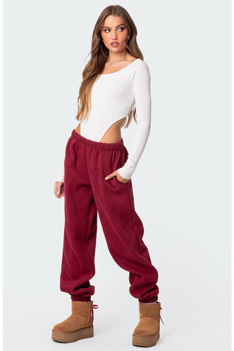 Clark Oversize Sweatpants, Alternate, color, BURGUNDY