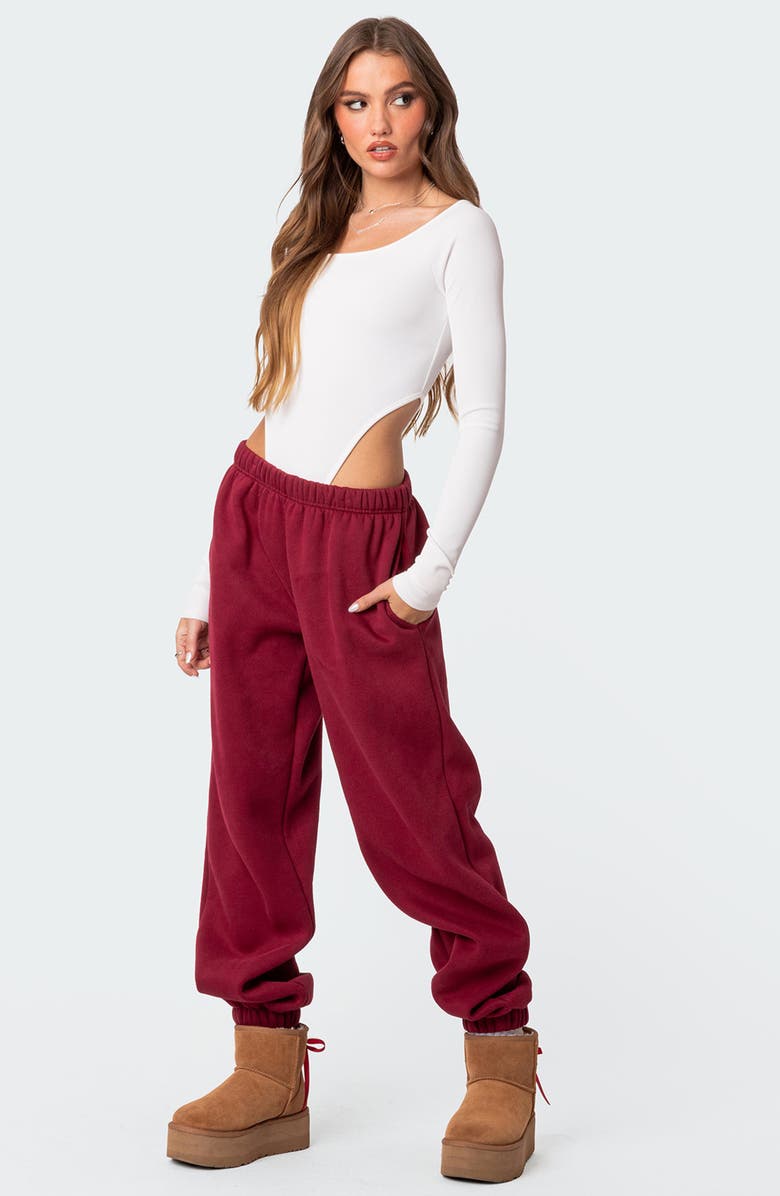 EDIKTED Clark Oversize Sweatpants, Alternate, color, Burgundy