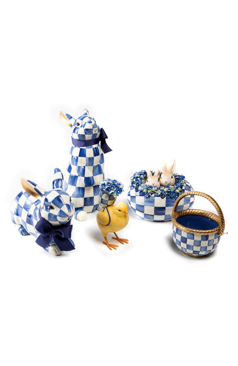 MACKENZIE CHILDS Royal Check Standing Bunny, Alternate, color, Blue