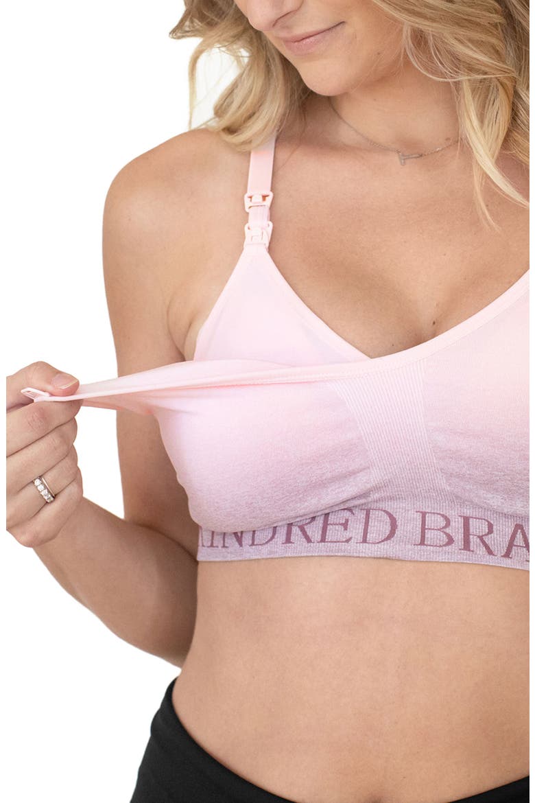 Sublime Hands-Free Pumping & Nursing Sports Bra - Sizing Available in B-D Cup, Alternate, color, OMBRE PURPLE