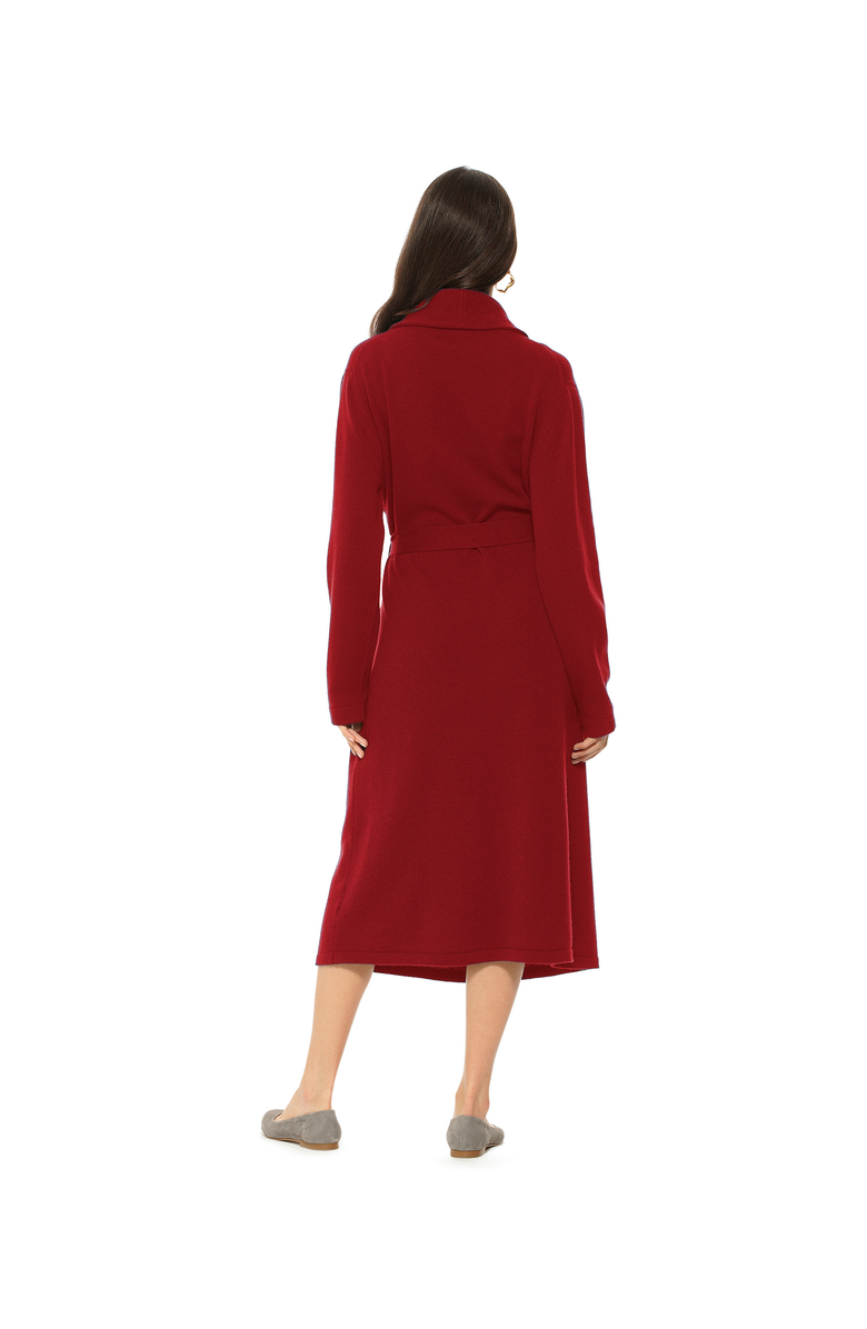 Monticelli Cashmere Pure Cashmere Knit Robe, Alternate, color, Chianti