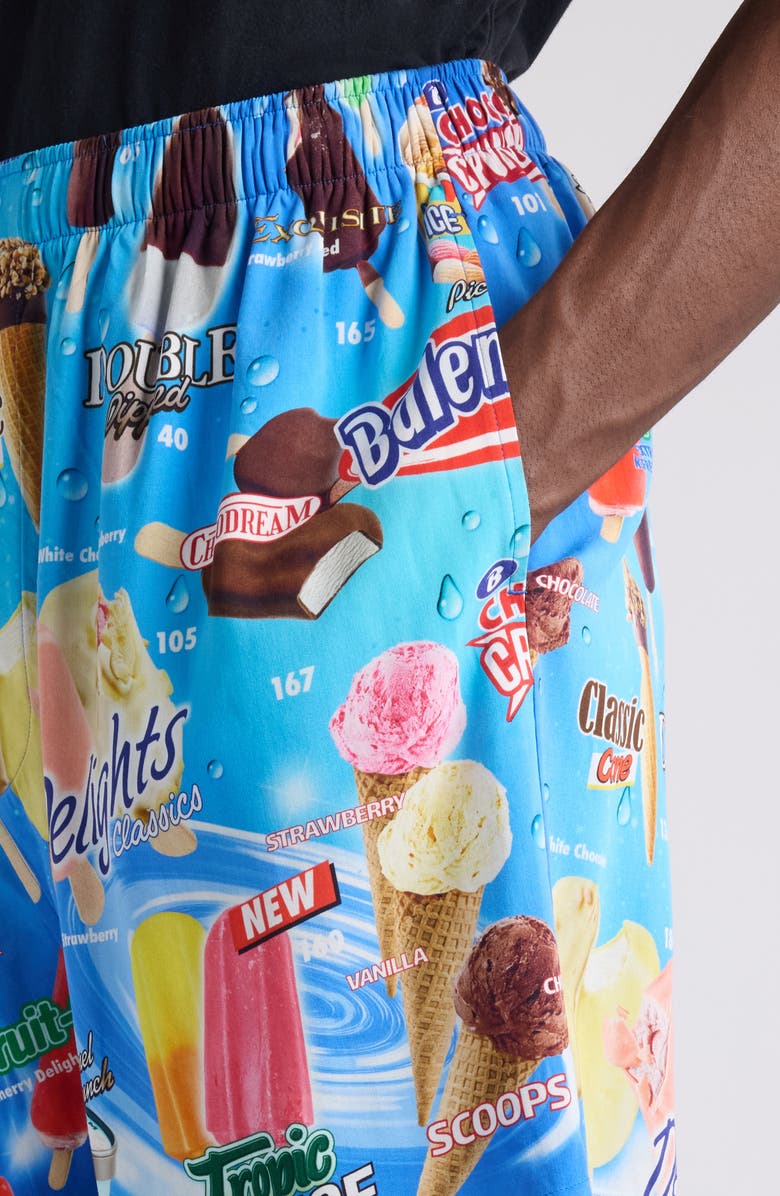 Balenciaga Sweet Treats Pajama Shorts, Alternate, color, 4011 Blue