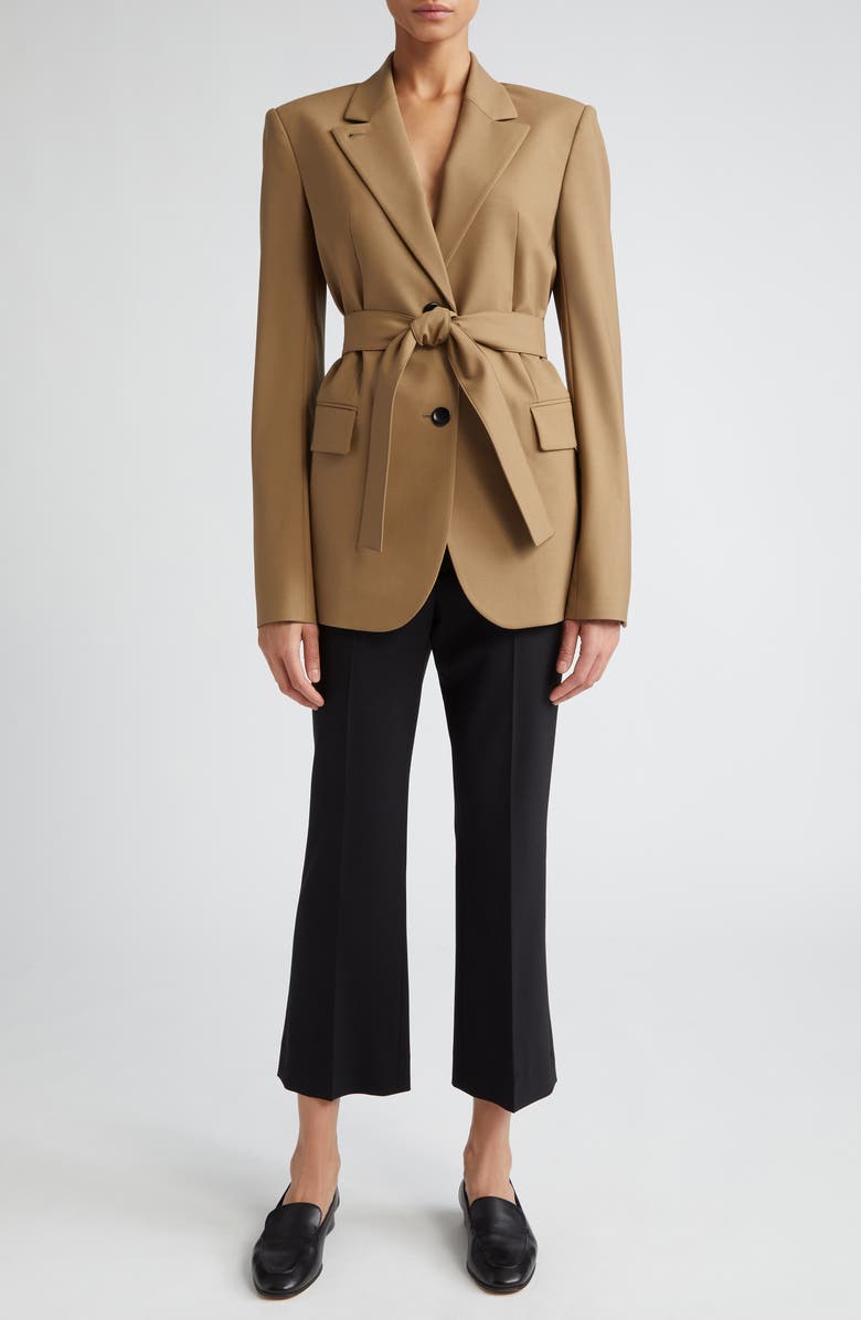 Maria McManus Belted Stretch Wool Blazer, Alternate, color, 