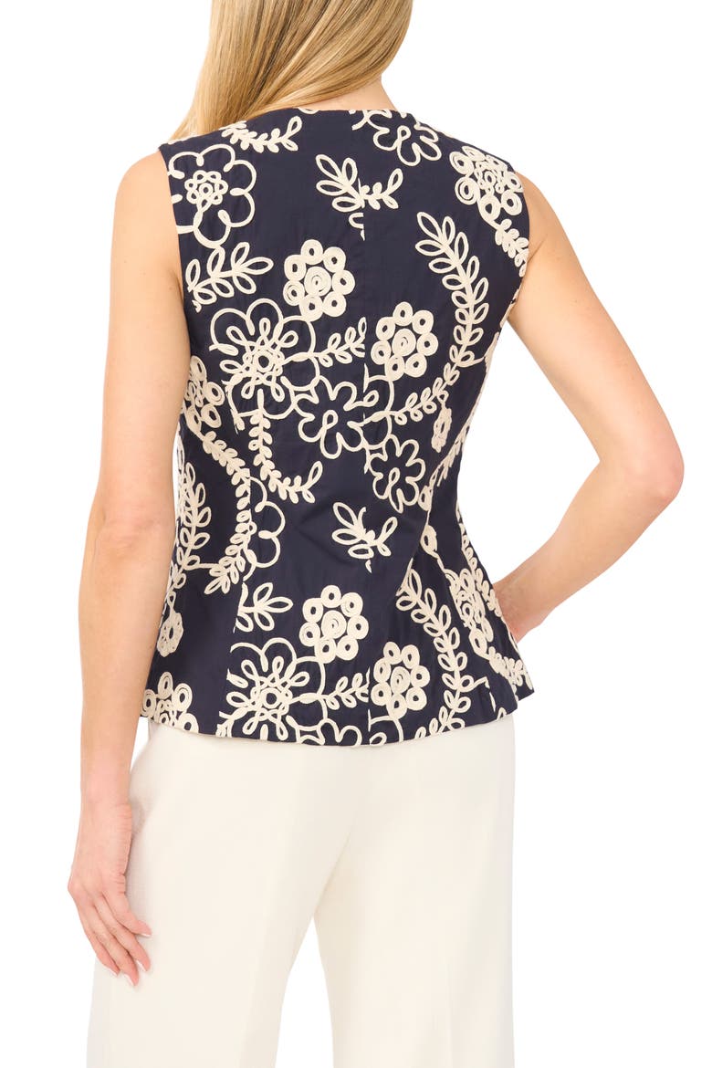 Hailee Embroidered Cotton Vest, Alternate, color, EMERALD BERRY