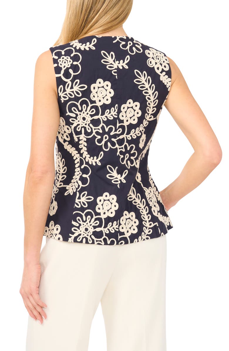 Ted Baker Hailee Embroidered Cotton Vest, Alternate, color, Emerald Berry