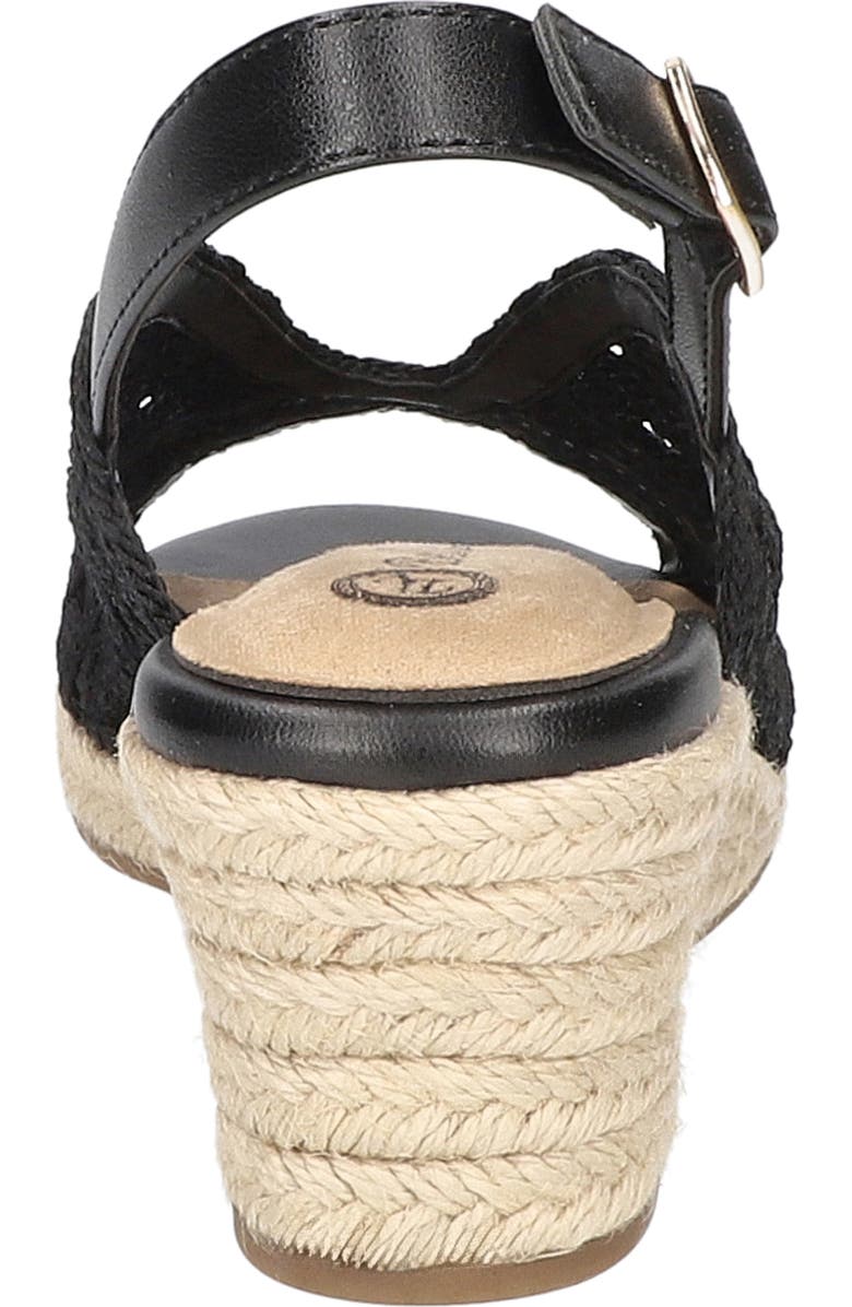 Bella Vita Bethany Slingback Wedge Sandal, Alternate, color, Black Raffia