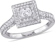 Julianna B. 1-1/4 CTW Diamond Square Halo Engagement Ring 14k