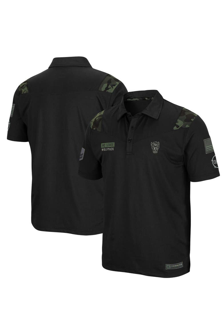 Men's Colosseum Black NC State Wolfpack OHT Military Appreciation Sierra Polo, Main, color, Black