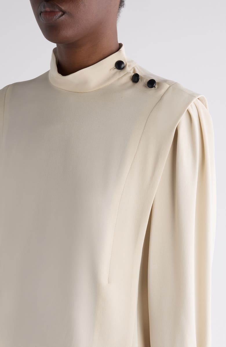 Isabel Marant Felissa Button Shoulder Mock Neck Top, Alternate, color, Ecru