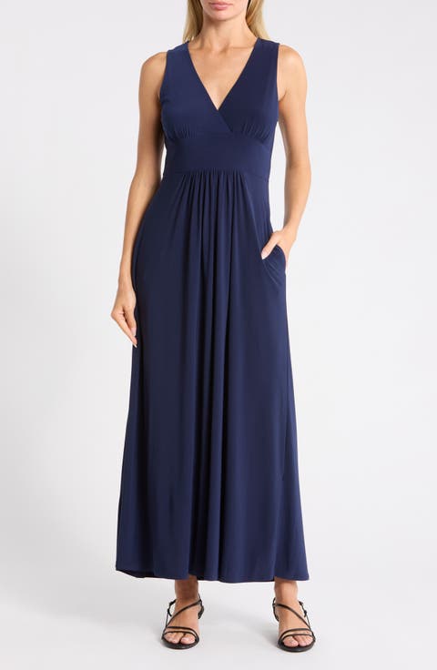 Sleeveless V-Neck Midi Dress