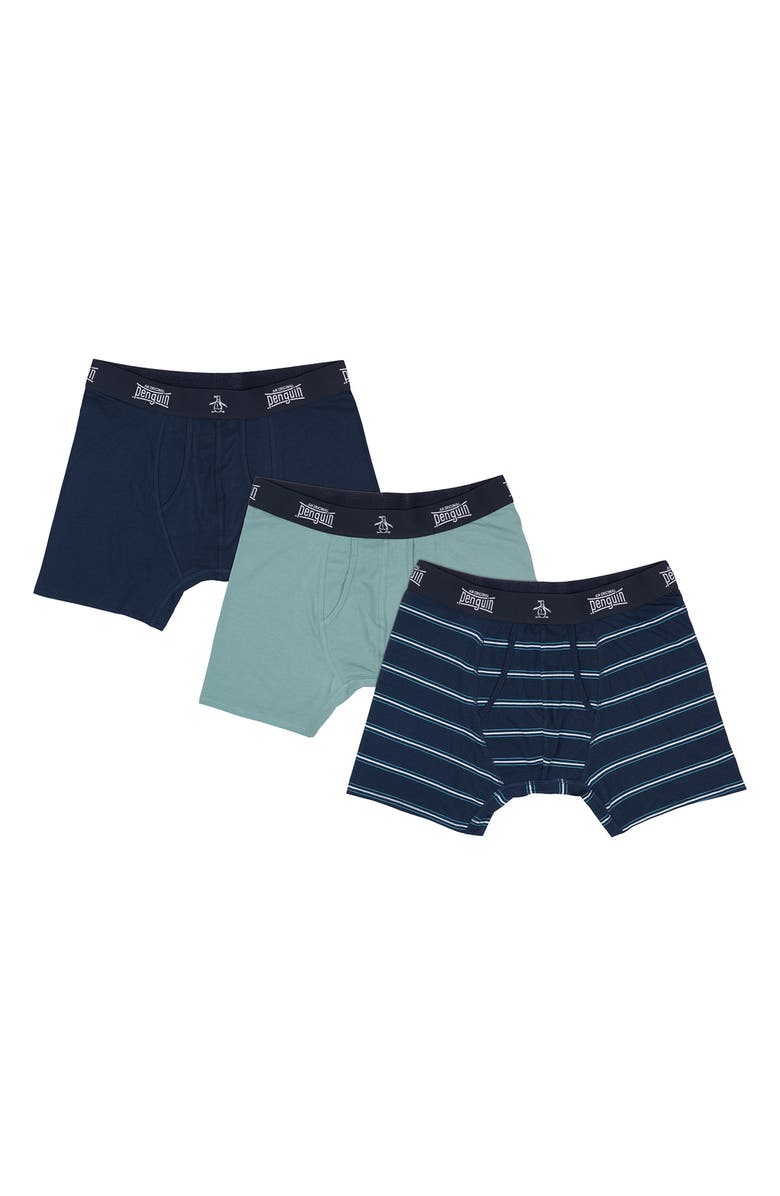 Original Penguin Assorted 3-Pack Supersoft Boxer Briefs, Alternate, color, Indigo