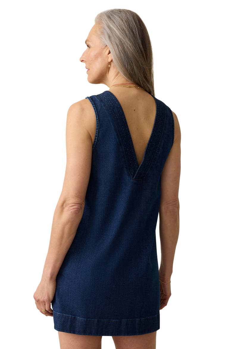 Azure V-Neck Sleeveless A-Line Minidress, Alternate, color, DUSK DIVE WASH