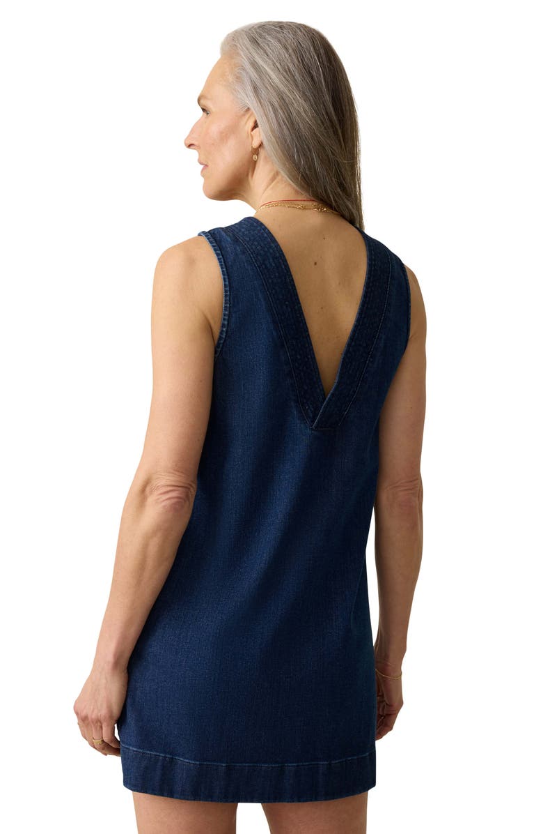 Faherty Azure V-Neck Sleeveless A-Line Minidress, Alternate, color, Dusk Dive Wash