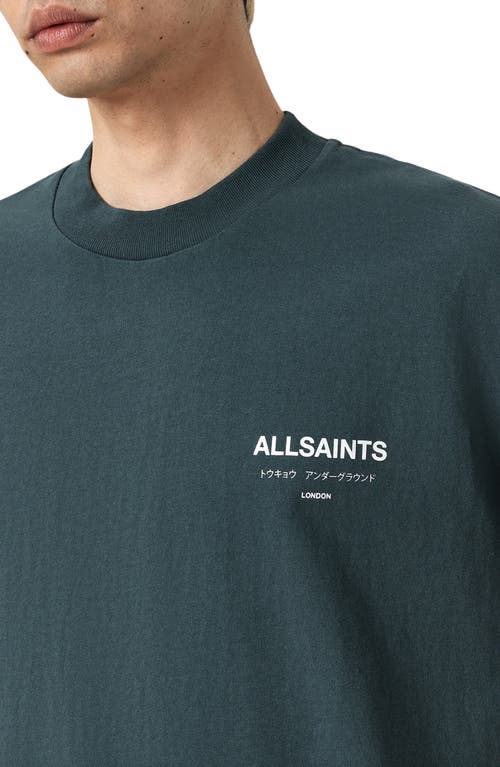 Allsaints Underground Oversize Graphic T-shirt In Blue