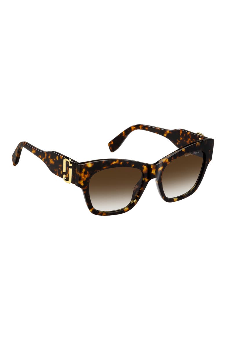 54mm Gradient Rectangular Sunglasses, Alternate, color, HAVANA/ BROWN SF