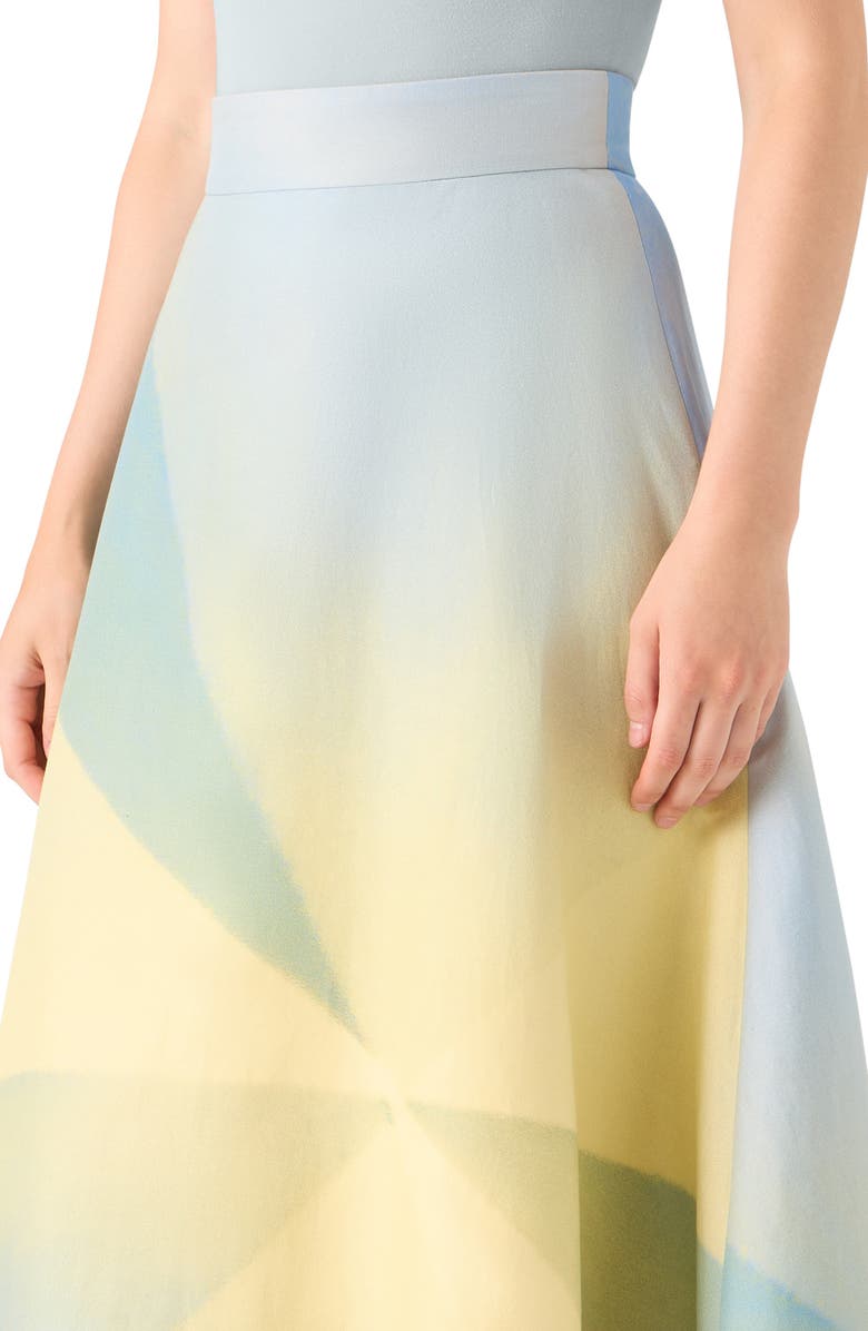 Akris Sunbeam A-Line Cotton Midi Skirt, Alternate, color, Multicolor