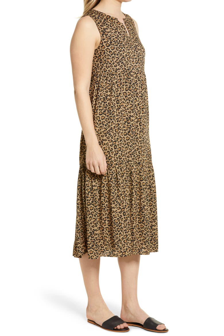Ireana Tiered Ruffle Midi Dress, Alternate, color, ANIMAL