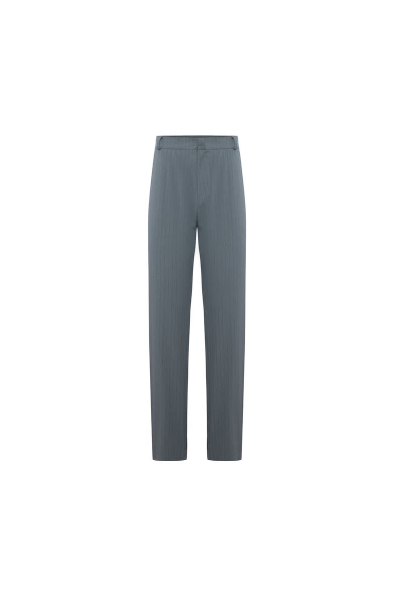 Cotton Blend Striped Woven Casual Pant, Main, color, grey