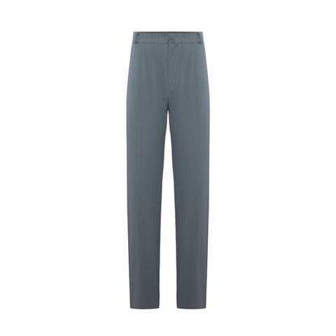 Cotton Blend Striped Woven Casual Pant