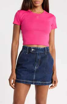 Delanor Logo Embroidered Crop T-Shirt