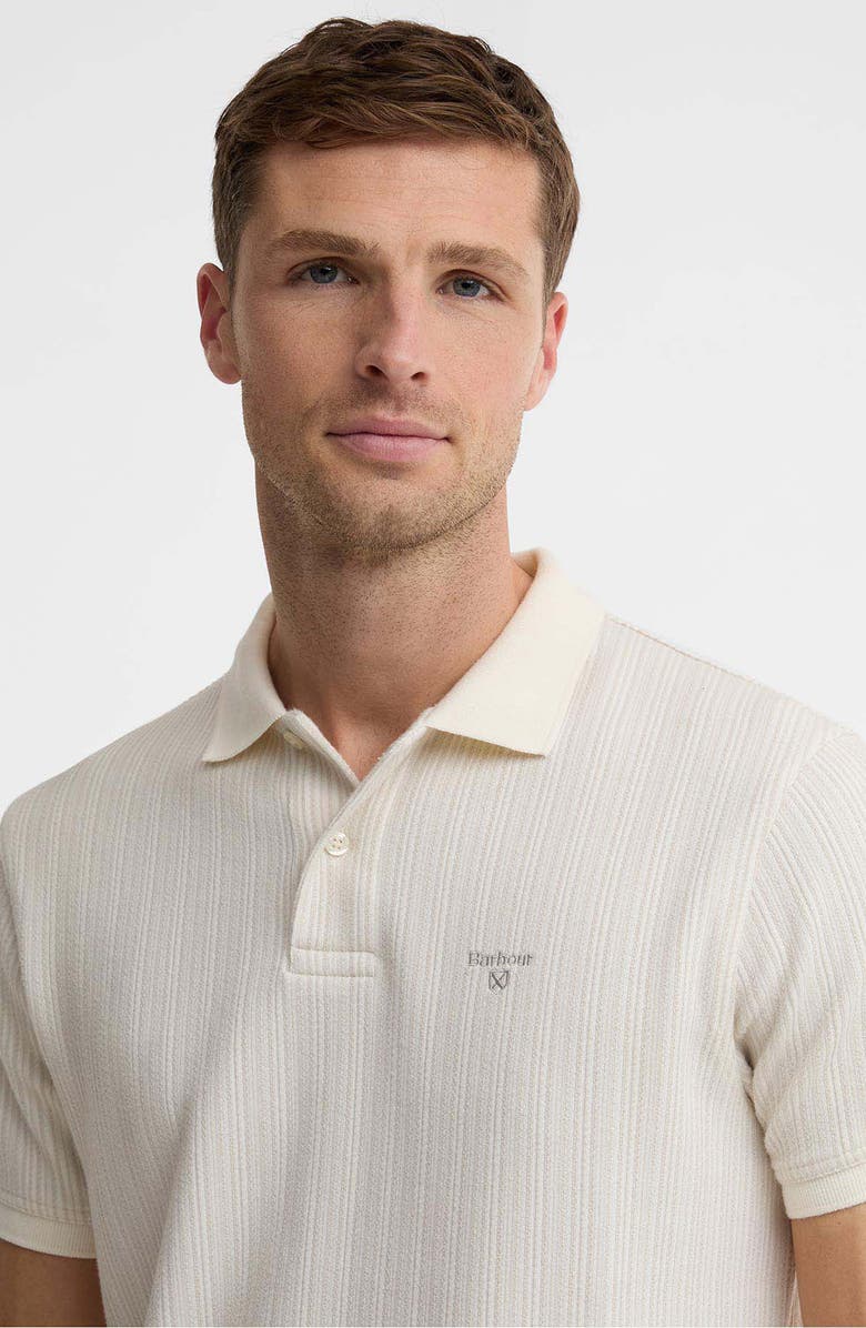 Barbour Harworth Textured Stripe Cotton Polo, Alternate, color, Whisper White