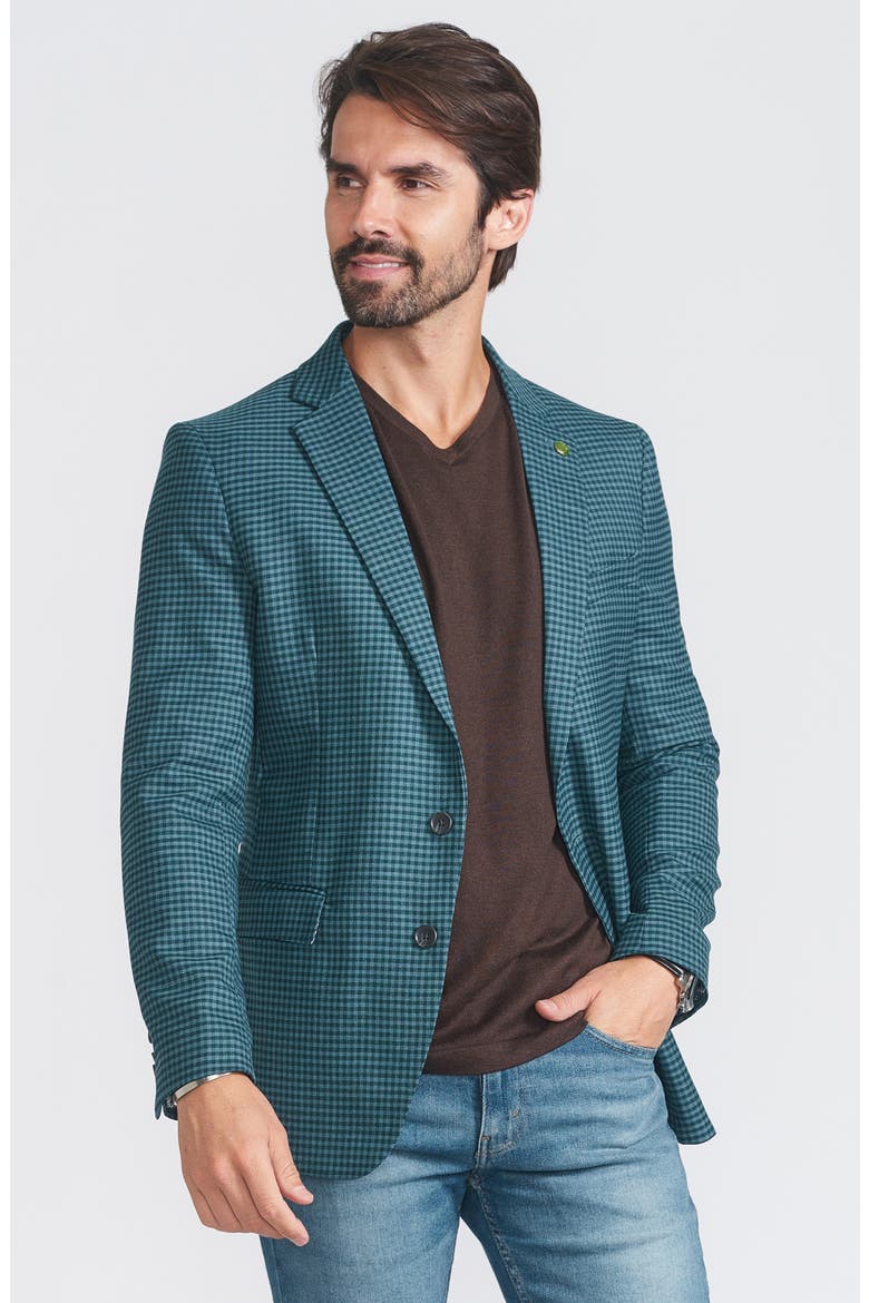 Check Print Wool Blend Sport Coat, Alternate, color, BLUE