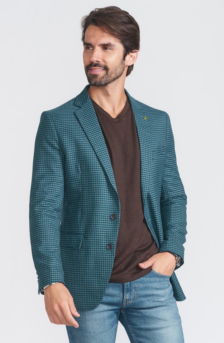 CRICKETEER Check Print Wool Blend Sport Coat, Alternate, color, Blue