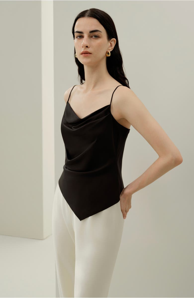 Lilysilk Women's Astra Stretchy Silk Camisole, Alternate, color, Black
