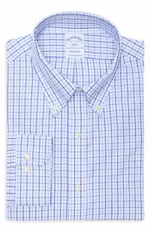 Brooks Brothers Regular Fit Plaid Non-Iron Cotton Dress Shirt